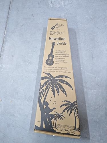 Everjoys Ukulele Soprano Pacote para iniciantes - 53 cm com cordão arco-íris bolsa de aula online gratuita para afinador digital, kit tudo em um