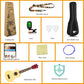 Everjoys Ukulele Soprano Pacote para iniciantes - 53 cm com cordão arco-íris bolsa de aula online gratuita para afinador digital, kit tudo em um