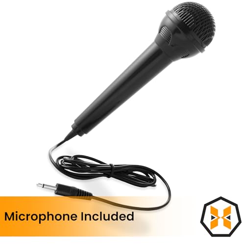 Hamzer Teclado eletrônico de música de órgão elétrico de piano com 61 teclas com suporte, microfone e folha de adesivos - preto