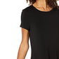 Amazon Essentials Women's Short-Sleeve Scoop Neck Swing Dress, Black, Large