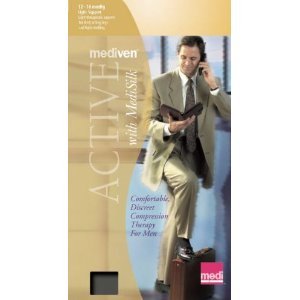 Medi Active For Men Ribbed Knee High 16-20mmHg Closed Toe, S, NVY - 04531