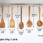 Acacia Wooden Utensils Set 6 Pcs by StarBlue - Non-Scratching, Durable and Natural Spatulas for Nonstick Cookware with Holder