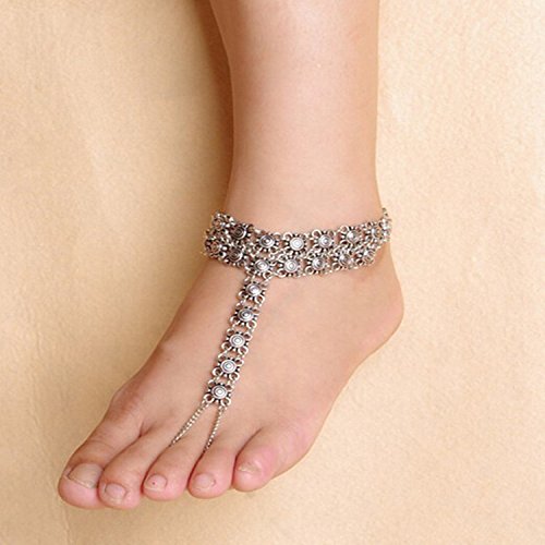 Shining Diva Antique Jewellery Silver Anklet for Girls & Women(Silver)(8271a)