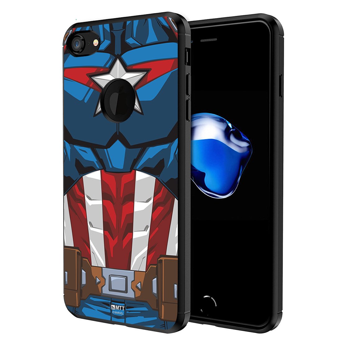 MTT Marvel Captain America Officially Licensed Tough Armor Back Case Cover for Apple iPhone 8 & 7 (Design 174)