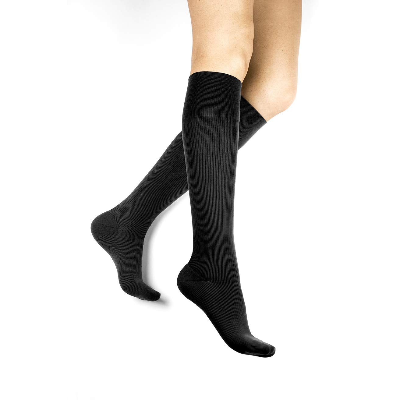 Rejuva 15-20 mmHg Graduated Compression Socks, Solid Ribbed Pattern, Men/Women