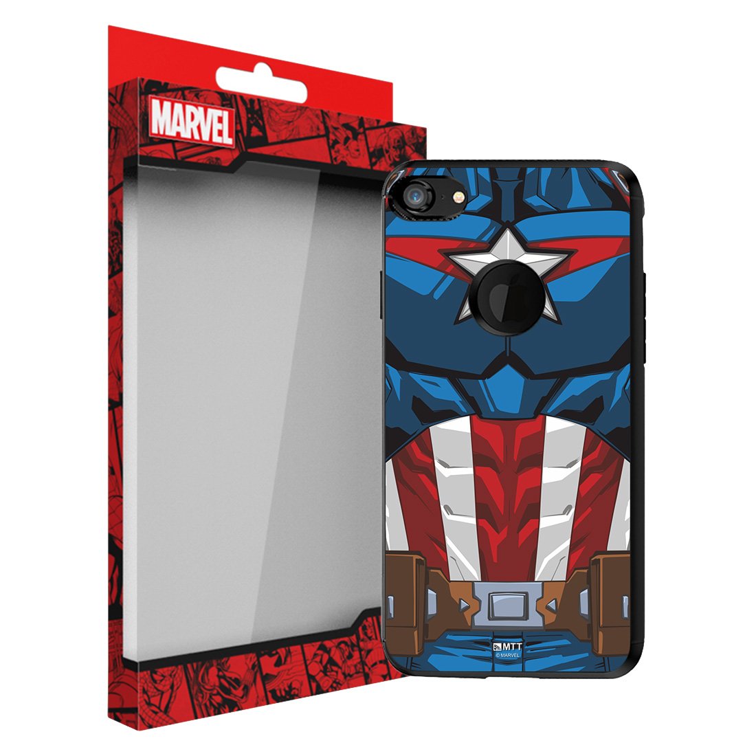 MTT Marvel Captain America Officially Licensed Tough Armor Back Case Cover for Apple iPhone 8 & 7 (Design 174)