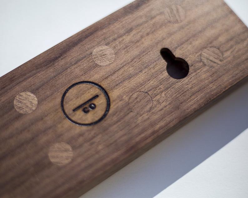 Multi Color Polka Dot Inlay Walnut Wall Mounted Magnetic Knife Holder